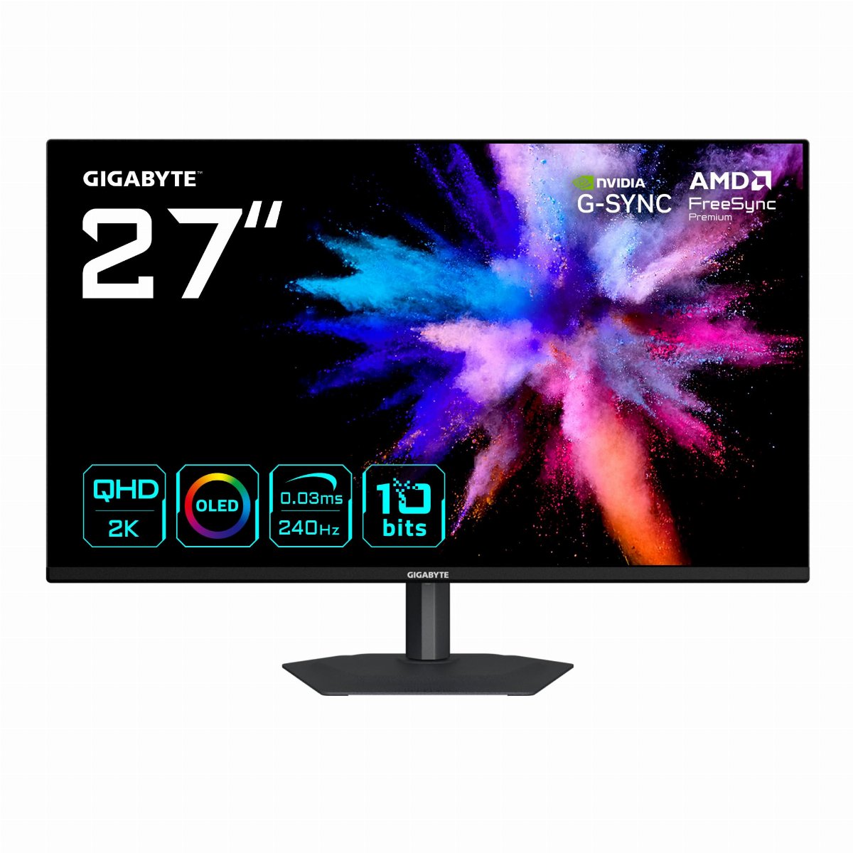 GIGABYTE Moniteur Gaming OLED 27” 2K QHD - 2560 x 1440, 240Hz, 0.03ms Playstation